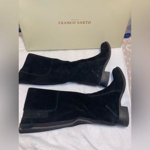 Franco Sarto black suede Cristi boots